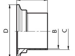 22950 BKS Патрубок C, кламп — DIN 11864-3, AISI 316L