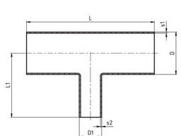 30430 AS Тройник (Т-деталь) С-С-С длинный редукционный — AISI 316L