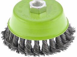 746287 Щетка для УШМ, 100 мм, М14, Чашка, крученая проволока 0,5 мм// Сибртех