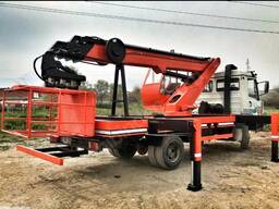 Автовышка, телескопическая вышка, установка на шасси автовышки, автоподъемник, вышка