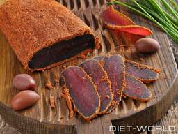 Бастурма - вяленое мясо из говядины в обмазке из специй, весовое.