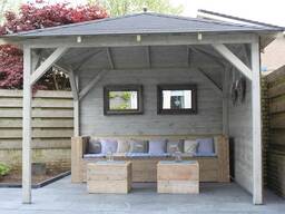 Беседка из дерева угловая