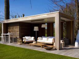 Беседка из дерева в стиле модерн