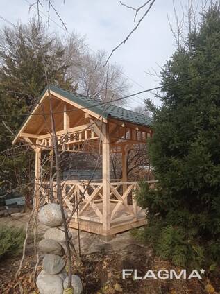 Беседка из натурального дерева