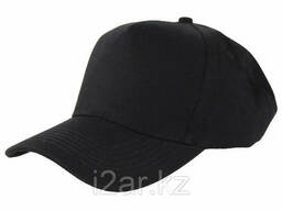 Бейсболки 5 панельные, 100% хлопок, черная