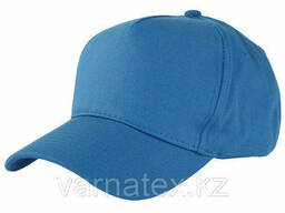 Бейсболки 5 панельные, 100% хлопок, голубая