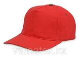 Бейсболки 5 панельные, 100% хлопок, красная - фото 1