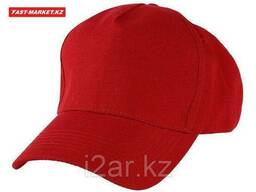 Бейсболки 5 панельные, 100% хлопок, красная