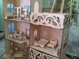 Большой кукольный домик для кукол Барби мебель