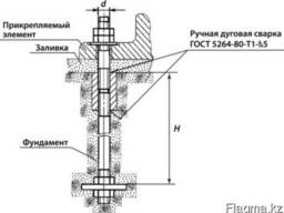 Болт фундаментный составной Тип 3, Исп.2 ГОСТ 24379.1 80 Под