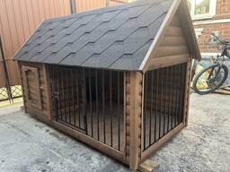 Будки и вольер для собак от производителя (дерево, имитация бруса).