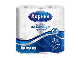 Бумажные полотенца Карина 2 рулона.