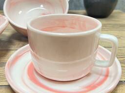 Чайно-столовый сервиз розовый мрамор Vassila