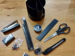 Черный Настольный органайзер 14 предметов, JC-803. Desk Organizer.