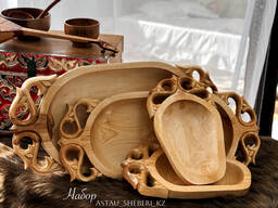 Деревянная посуда ручной работы из натуральной берёзы