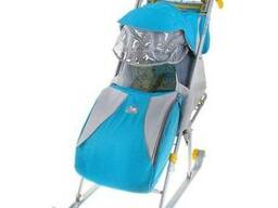 Детские Санки-коляска «Ника Детям 4». Цвет бирюза Подробнее: