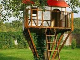 Детский деревянный игровой домик на дереве