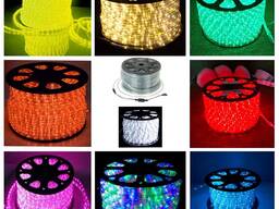 Дюралайт круглый 2-х жильный зеленый, белый