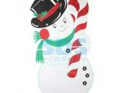 Елочная фигура "Снеговик в шляпе" 175*90 см, цвет белый