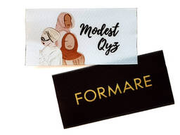 Этикетки атласные для одежды