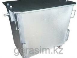 Евроконтейнер оцинкованный 1100 л с крышкой на колесах