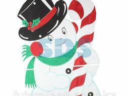 Фигура "Снеговик в шляпе" 175*90 см, цвет белый