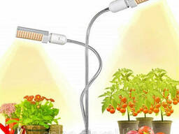 Фитолампа прищепка-зажим на две лампы гибкая "гусиная шея" солнечный полный спектр
