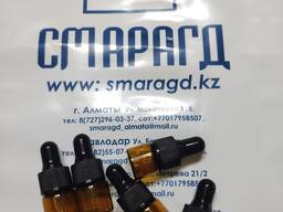 Флакон из темного стекла с пипеткой для хранения реактивов, 1 мл.