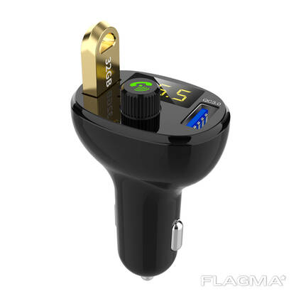 FM модулятор с Bluetooth и вольтметром зарядкой USB QC3.0 и MP3-плеер