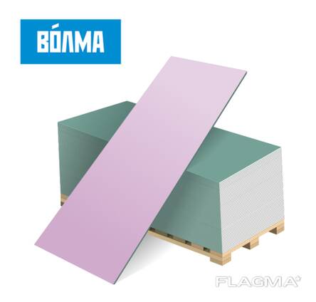 ГКЛО гипсокартон огнестойкий 1200x2500x12,5 mm