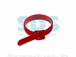 Хомут–липучка многоразовый Rexant 230х13 мм, красный. ..