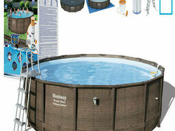 Каркасный бассейн Power Steel Deluxe 488 х 122 см, Bestway