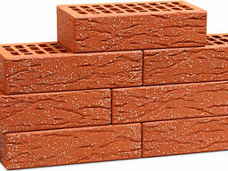 Кирпич облицовочный красный одинарный Кварц руст М-150 Воротынск