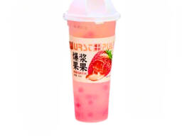 Китайские напитки в стакане с мякотью бабл ти bubble tea