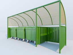 Контейнерные площадки Ширина: 1140-1950 мм, L= 1725-13000 мм, Н= 1605-2100 мм