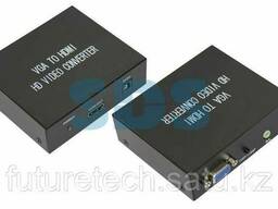 Конвертер VGA + Стерео 3,5 мм на HDMI, металл Rexant