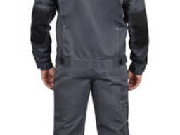 Костюм "Сириус-Фаворит" летний: куртка, п/к. т, серый с черным с лимон. кантом тк. Гретта. ..