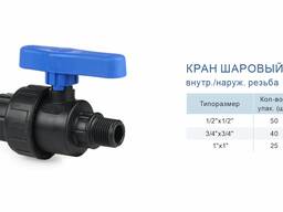 КРАН ШАРОВЫЙ внутр. /наруж. Резьба RTP. СИСТЕМА GAMMA