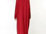 Красное платье свободного размера с рукавом летучая мышь - фото 2