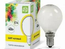 Лампа накаливания ШАР P45 40Вт Е14 матовый