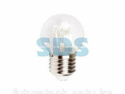 Лампа шар e27 6 LED Ø45мм - синяя, прозрачная колба. ..