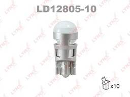 Лампа светодиодная LED W5W T10 12V W2,1x9,5d SMDx1 6500K LYNXauto LD12805-10