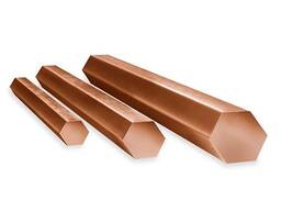 Латунный шестигранник Марка: ЛС59-1…, Разм: 3-160 мм, Сост: полутвердый… в Актобе