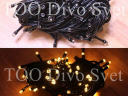 Led гирлянда нить 10м не мигает, Золотистый цвет. Качество