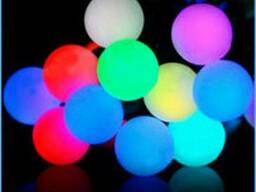 Led гирлянда " Шарики 25 мм"10м черный провод разноцветная