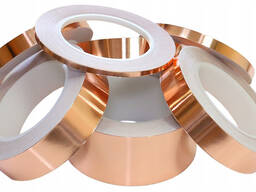 Медная лента Ширина: 5-1000 мм, s= 0,015-7 мм, Марка: М1; М1м. .. , Состояние: мягкая