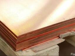 Медный лист М1М 2.0х600х1500 мм.