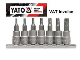 Набор головок-бит TORX с отверстием, 5-лучевых 1/4''DR, 7 предметов, YATO