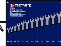 Набор ключей гаечных комбинированных дюймовых в сумке 1/4"-15/16", 12 предметов THORVIK
