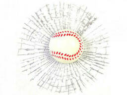 3D-наклейка на автомобиль силиконовая с имитацией разбитого стекла «Мяч в стекле»